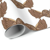 Papier Cadeau Steampunk Coeur ailé avec engrenages Thunder_Cove (Coin rond)