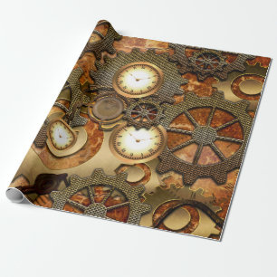 Papier Cadeau Steampunk d'or