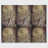 Papier Cadeau Steampunk - Horloge Industrielle Portes Papier Env (Plat)