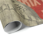 Papier Cadeau Steampunk Hot Air Ballon Ride Polices graphiques (Coin rond)