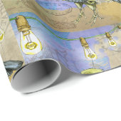 Papier Cadeau Steampunk Mécanique Oiseau Ingénierie Anniversaire (Coin rond)