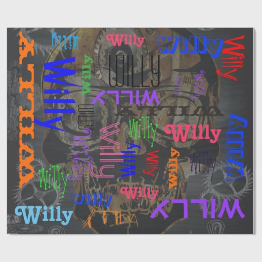 Papier Cadeau Steampunk Nom Collage 🎁 mot Extraordinaire Cloud (Plat)