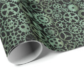 Papier Cadeau Steampunk Verdigris Bronze Gears (Coin rond)