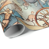 Papier Cadeau Steampunk victorien (Coin rond)