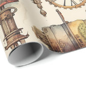 Papier Cadeau Steampunk victorien (Coin rond)