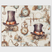 Papier Cadeau Steampunk victorien (Plat)
