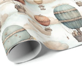 Papier Cadeau Steampunk Vintage Zeppelin (Coin rond)