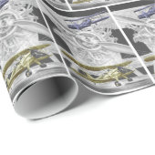 Papier Cadeau Stearman Biplane (Coin rond)