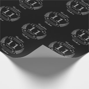 Papier Cadeau Steel Eleventh wedding anniversary 11 ans