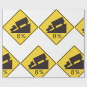 Papier Cadeau Steep Grade Traffic Sign Trucking Hauling Caution (Plat)