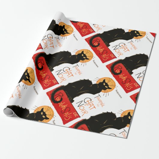 Papier Cadeau Steinlen Chat Noir Classique Art Français (Déroulé)