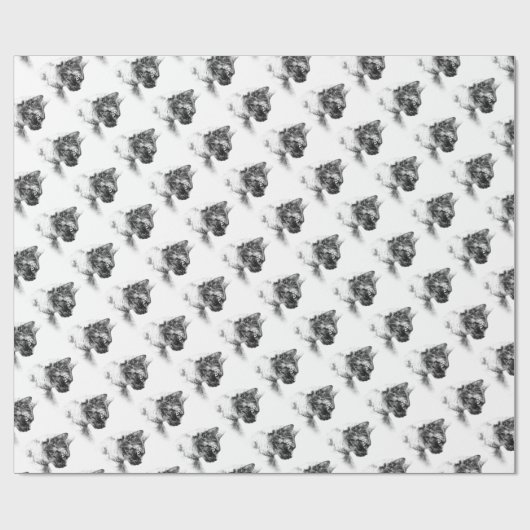 Papier Cadeau Stella le chat gris (Plat)