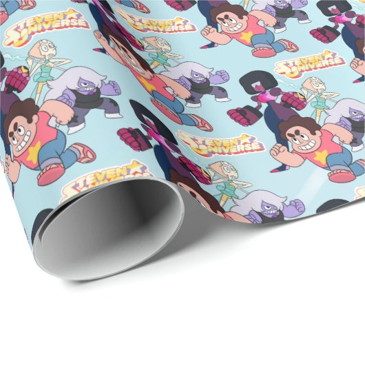 Papier Cadeau Steven Universe | Crystal Gem Group Action (Coin rond)