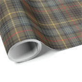 Papier Cadeau Stewart Chasse Patiné Tartan Plaid Motif (Coin rond)