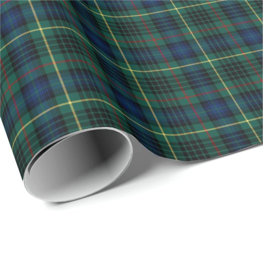 Papier Cadeau Stewart Clan Chasse Tartan (Coin rond)