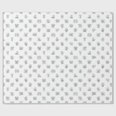 Papier Cadeau Stick Figure Christmas Cheer Black on White Holida (Plat)