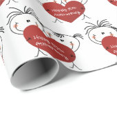 Papier Cadeau Stick Figure Couple 50e anniversaire (Coin rond)