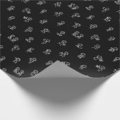 Papier Cadeau Stick Figure Girls Everyday Life – White on Black  (Coin)