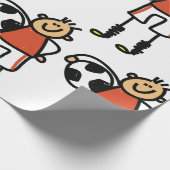 Papier Cadeau Stick Figure Soccer Boy Football Player (Coin)