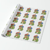 Papier Cadeau Sticker de grenouille clown drôle (Déroulé)