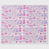 Papier Cadeau stickers rose glamour dans emo goth tendance 2000s (Plat)