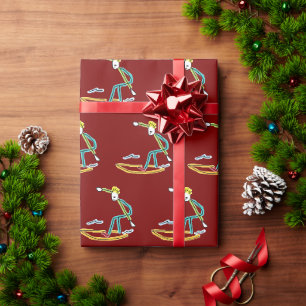 Papier Cadeau Stickman de surf