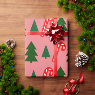 Papier Cadeau Sticks de Noël verts