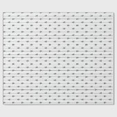 Papier Cadeau Sticks noirs de crosse blanche et Motif de lignes  (Plat)