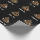 Papier Cadeau Stinkin Cute Funny Poo Pun Dark BG (Coin)