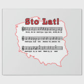 Papier Cadeau Sto Lat ! Carte de la chanson polonaise (Plat)