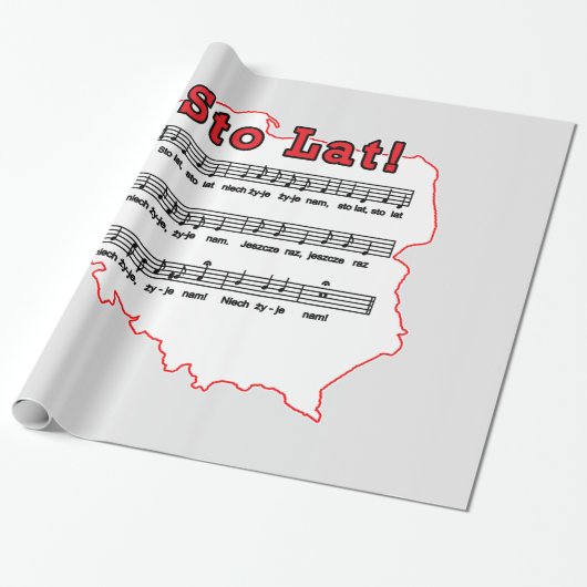 Papier Cadeau Sto Lat ! Carte de la chanson polonaise (Déroulé)