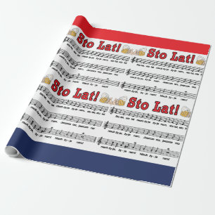 Papier Cadeau Sto Lat ! Chanson Avec Beer Mugs