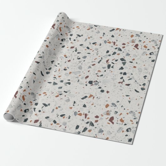 Papier Cadeau Stone Terrazzo Pattern (Déroulé)