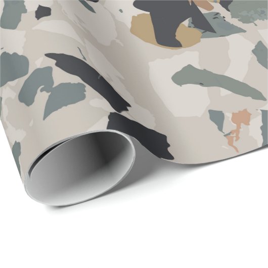 Papier Cadeau Stone Terrazzo Pattern (Coin rond)