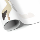 Papier Cadeau Stork Nouveau-né bébé garçon fille Motif (Coin rond)