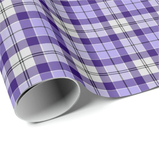 Papier Cadeau Strathclyde Scotland District Tartan Purple Plaid (Coin rond)