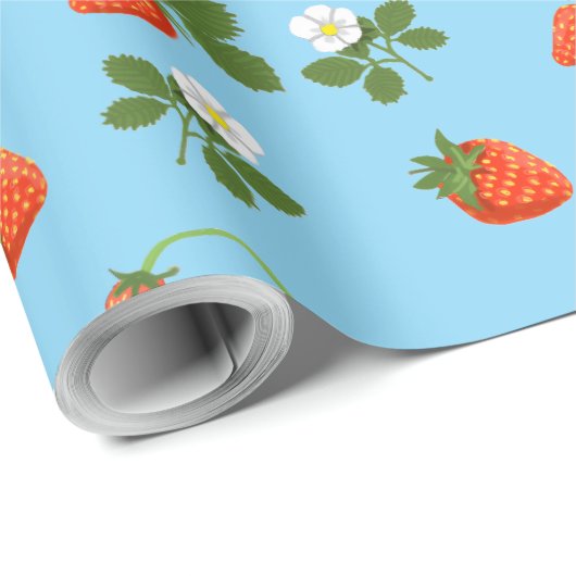 Papier Cadeau Strawberries (Coin rond)