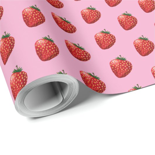Papier Cadeau Strawberries (Coin rond)
