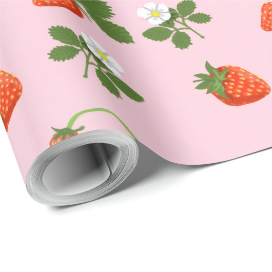 Papier Cadeau Strawberries (Coin rond)