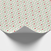 Papier Cadeau Strawberry Gingham Pastel Green 1st Birthday (Coin)