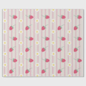 Papier Cadeau Strawberry PatternWrapping Paper (Plat)