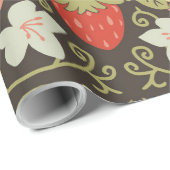 Papier Cadeau Strawberry thief Bunnies pattern (Coin rond)