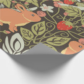 Papier Cadeau Strawberry thief Bunnies pattern (Coin)