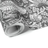 Papier Cadeau Strawberry Thief Grey, William Morris (Coin rond)