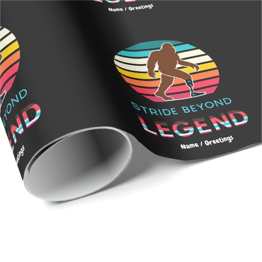 Papier Cadeau Stride Beyond Legend Sasquatch Amputé Vintage (Coin rond)