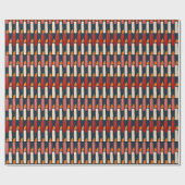 Papier Cadeau Striped Festive Candle Holiday Wrapping Paper (Plat)