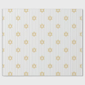 Papier Cadeau Striped Light Silver Jewish Star of David (Plat)