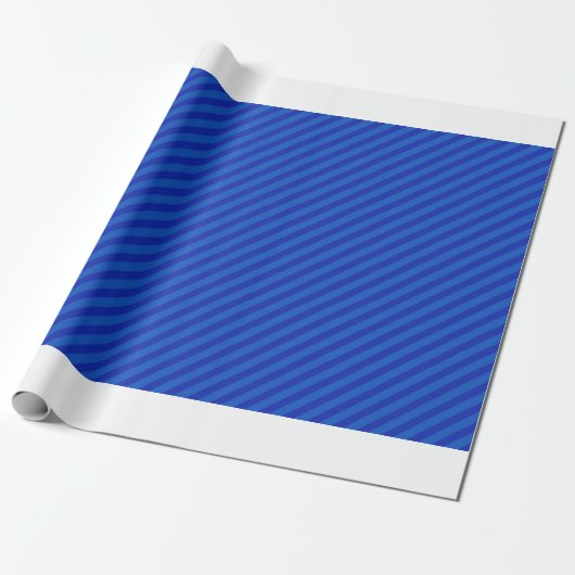 Papier Cadeau Stripes bleues diagonales (Déroulé)