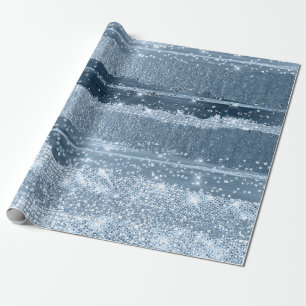 Papier Cadeau STRIPES CRISTAUX BLEUS FUMÉS MARIAGE BRIDAL Stroke