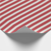 Papier Cadeau Stripes de souris classiques rouge, blanc et mocha (Coin)